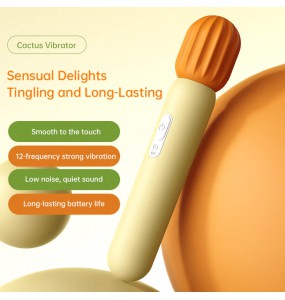 CHUCHEN - Cactus Vibrator AV Wand (Chargeable - Yellow)